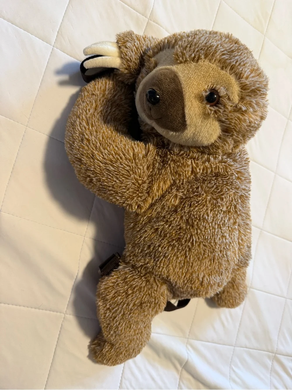 Plush Sloth Backpack - Secret Stash Pack - adjustable straps - Light Brown